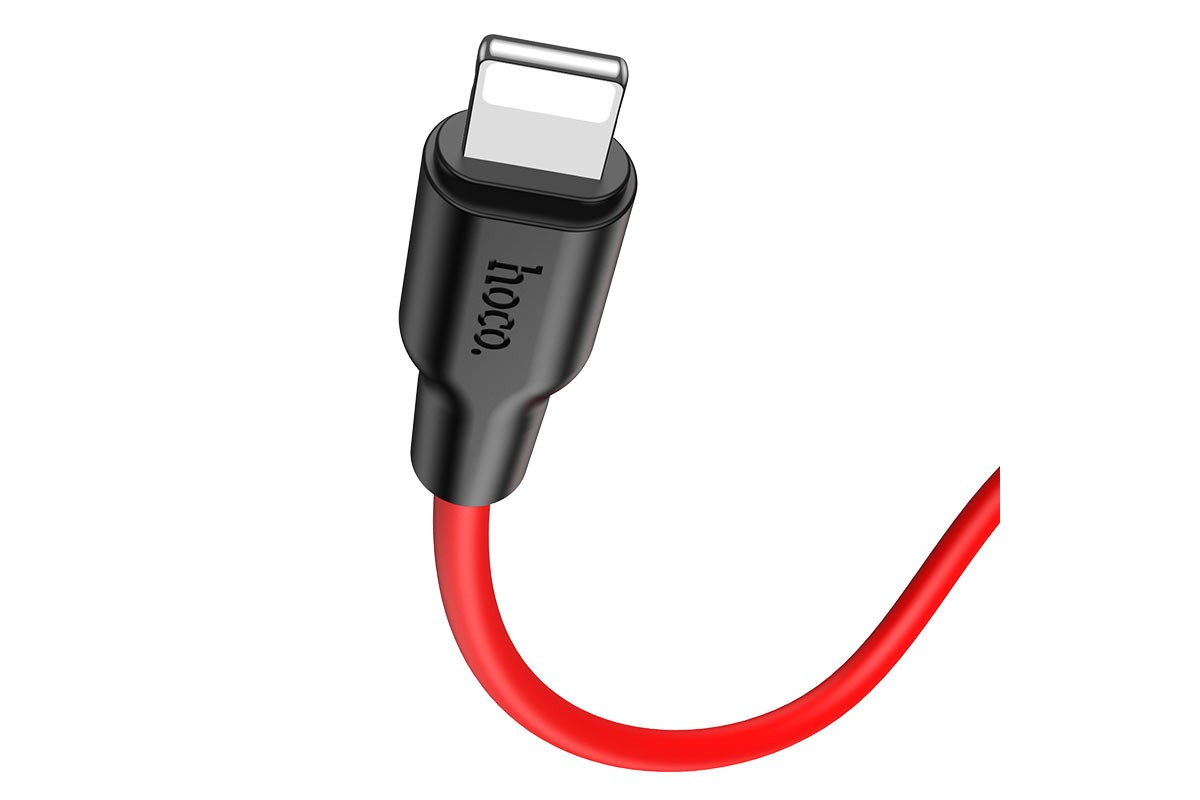 HOCO X21 Plus Silicone PD charging data cable for Type-C to Lightning 1м красный