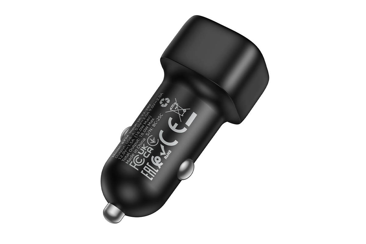 Автомобильное зарядное устройство BOROFONE BZ34 Cloud QC3.0 (черный)