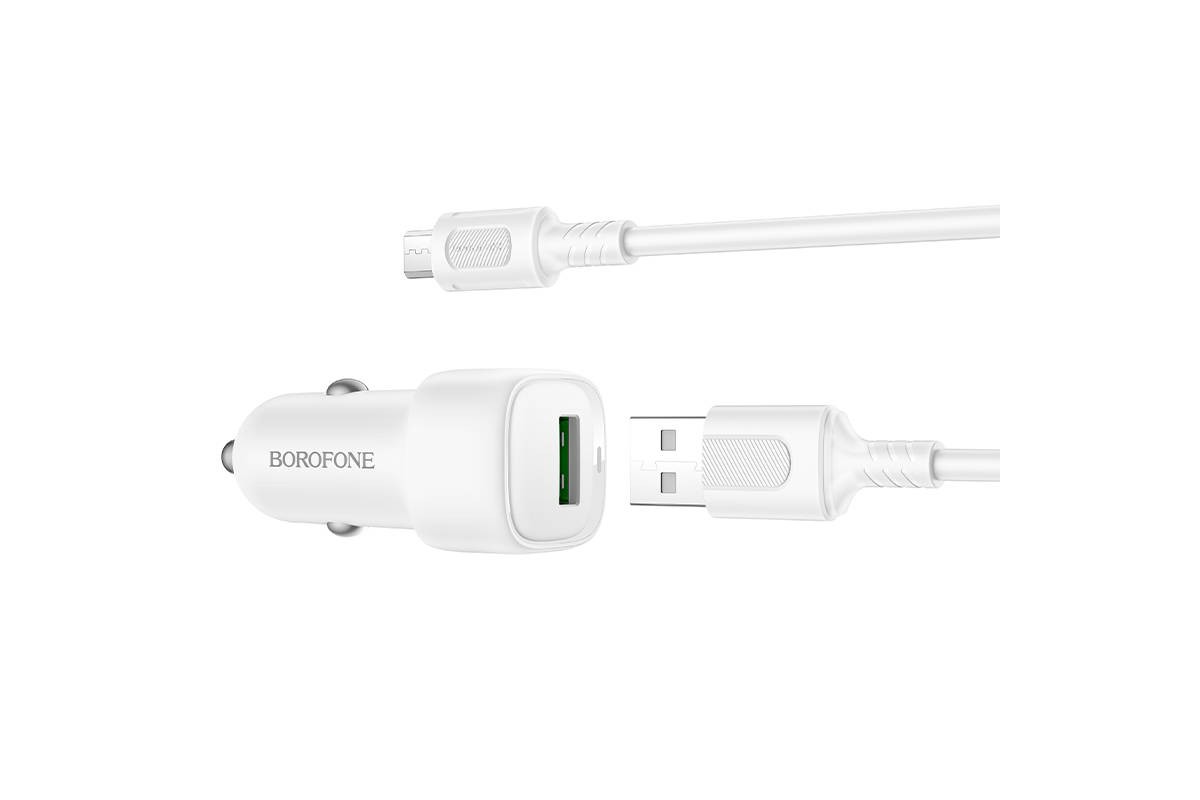 Автомобильное зарядное устройство BOROFONE BZ34  BZ34 Cloud QC3.0 с одним портом QC3.0 (Micro) (черный)