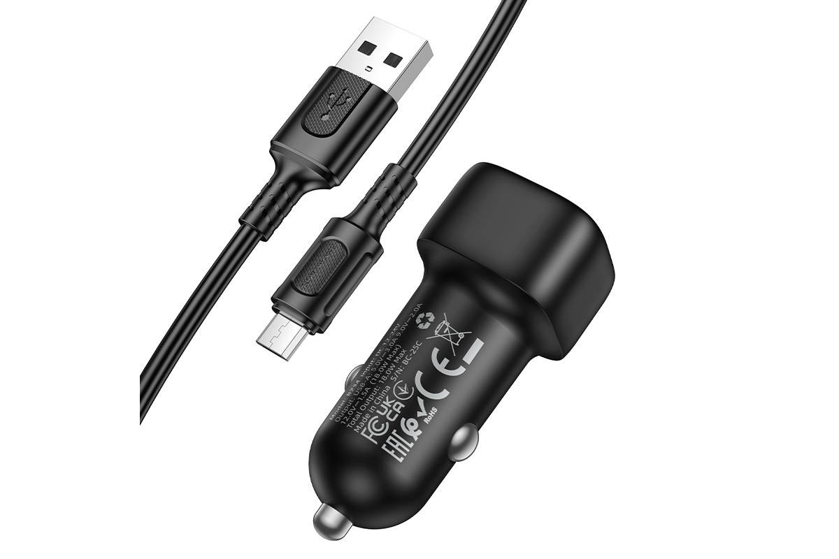 Автомобильное зарядное устройство BOROFONE BZ34  BZ34 Cloud QC3.0 с одним портом QC3.0 (Micro) (черный)