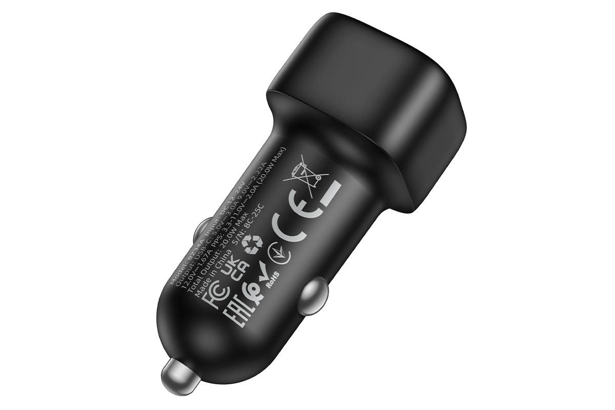 Автомобильное зарядное устройство BOROFONE BZ34A Cloud с одним портом PD20W (черный)