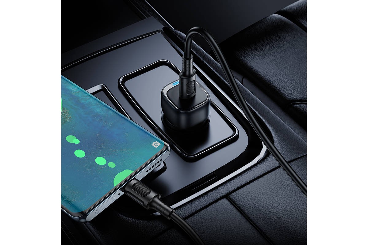 Автомобильное зарядное устройство BOROFONE BZ34A Cloud с одним портом PD20W (Type-C - Type-C) (черный)