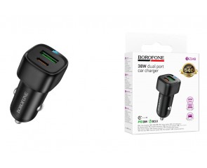 Автомобильное зарядное устройство АЗУ USB + Type-C BOROFONE BZ34B Cloud PD38W (черный)