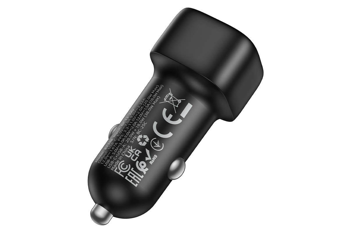 Автомобильное зарядное устройство АЗУ USB + Type-C BOROFONE BZ34B Cloud PD38W (черный)