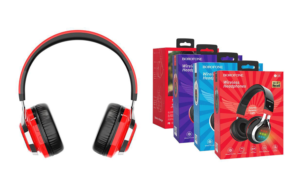 Беспроводные внешние наушники BO8 BOROFONE Love Sound wireless headset красный
