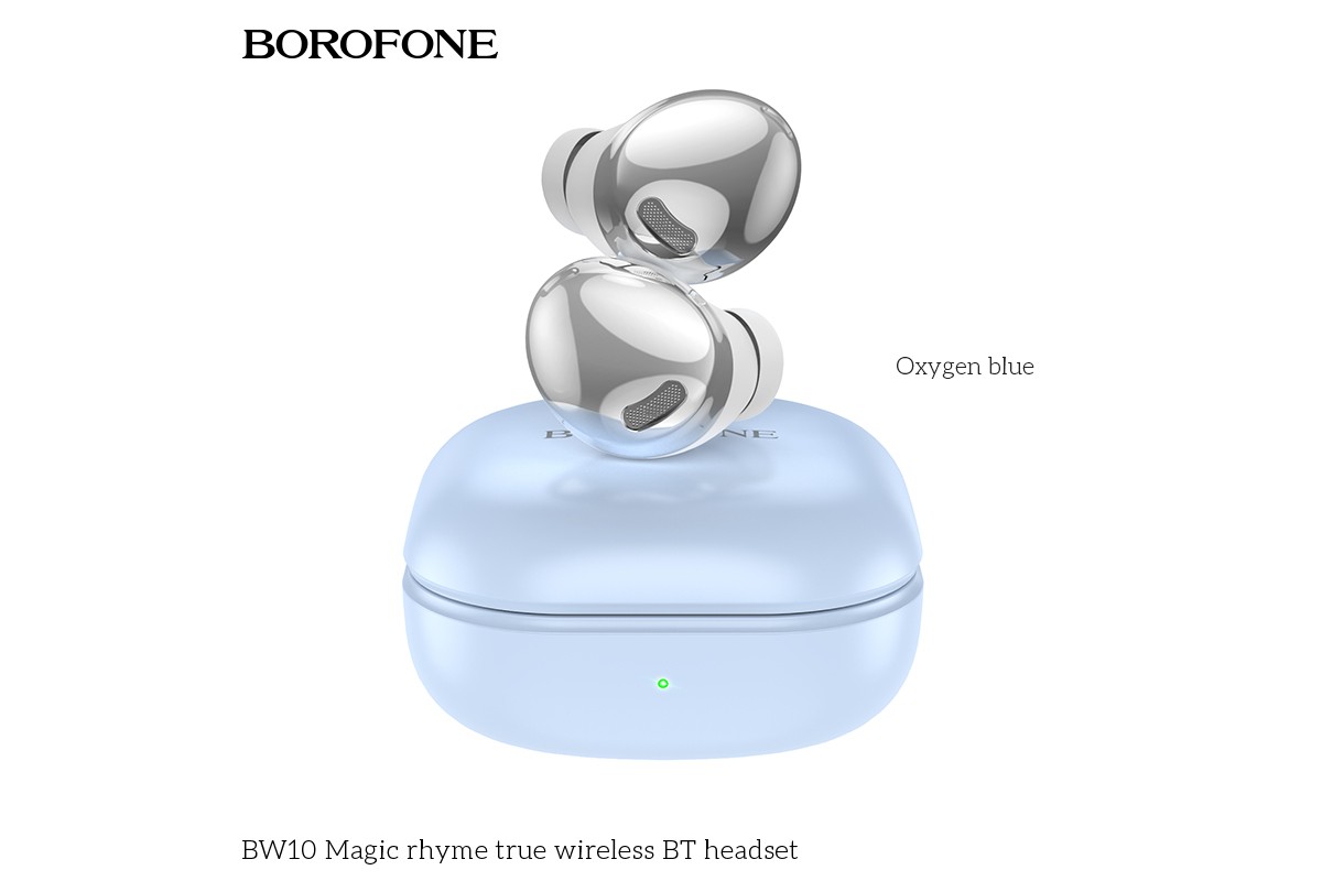 Беспроводные наушники BOROFONE BW10 Magic rhyme true wireless BT Earphone BOROFONE BW10 Magic rhyme true wireless BT Earphone серебристо-голубые