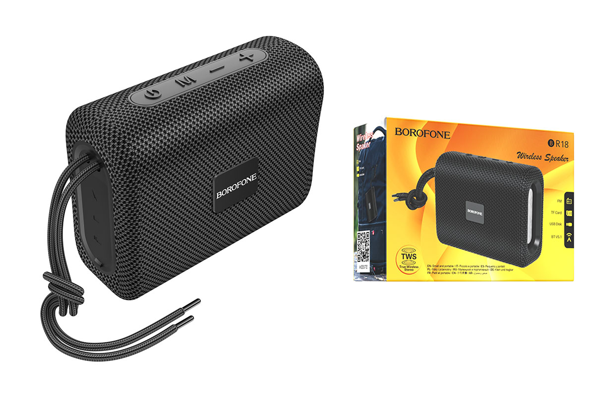 Портативная беспроводная акустика BOROFONE BR18 Encourage Sports BT speaker  цвет черный