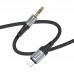 Кабель аудио HOCO UPA26 (штекер Lightning - вход AUX 3.5 mm) (черный) 1м