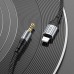 Кабель аудио HOCO UPA26 (штекер Lightning - вход AUX 3.5 mm) (черный) 1м