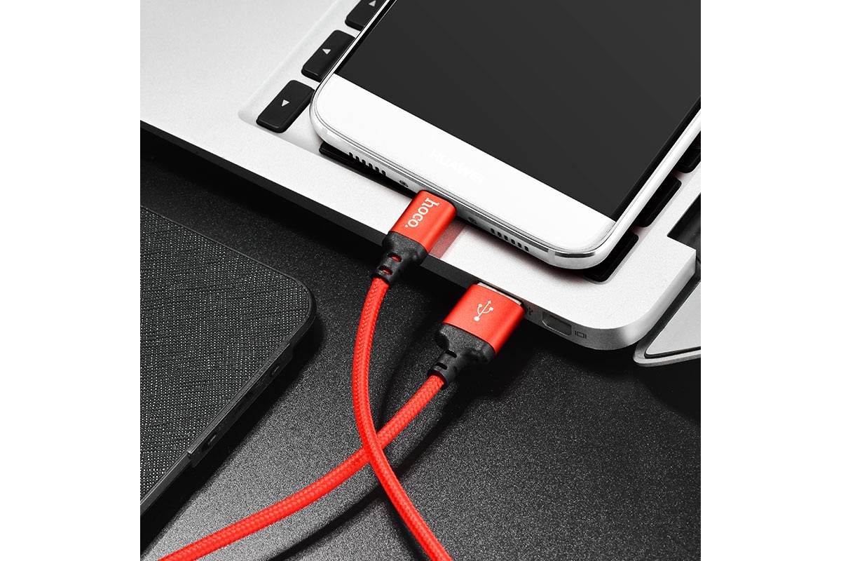 Кабель USB HOCO X14 Times speed type-c  (красный) 2 метра