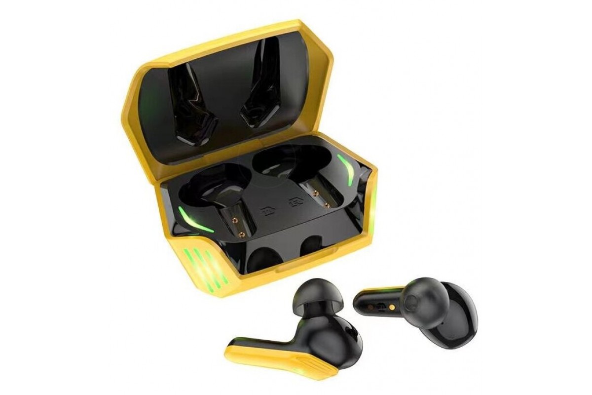 Беспроводные наушники S21 Magic shadow wireless BT gaming headset HOCO черно-желтая