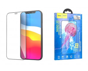 Защитное стекло дисплея iPhone 12 Pro Max (6.7)  HOCO A12 Nano 3D full screen edges protection tempered glass черное