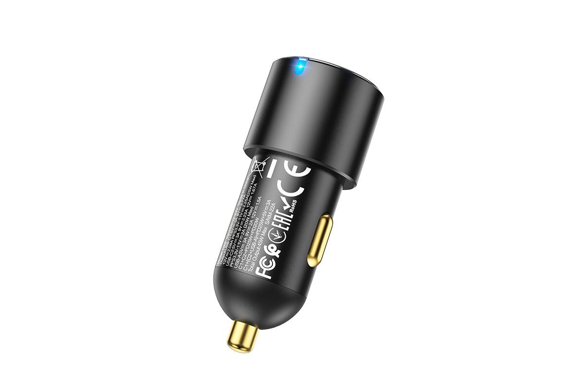 Автомобильное зарядное устройство USB + 2USB-C HOCO NZ6 QC3.0 + PD45W черный