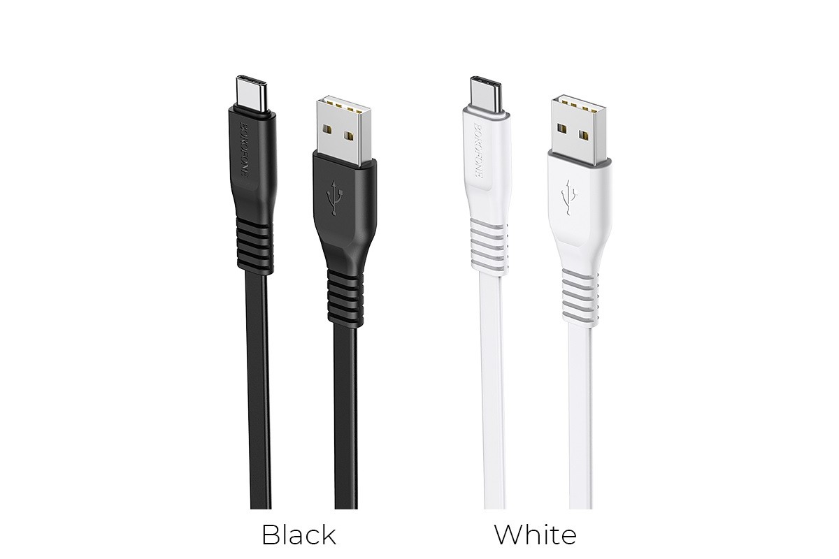 Кабель USB BOROFONE BX23 Wide power charging data cable for Type-C (белый) 1 метр