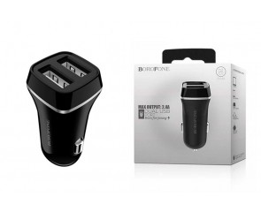 Автомобильное зарядное устройство АЗУ 2USB + кабель MicroUSB BOROFONE BZ2 Jouroad 2400 mAh (черный)