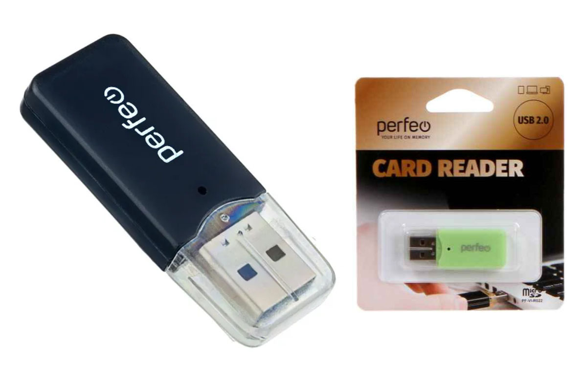 Perfeo Card Reader Micro SD, (PF-VI-R022 Black) чёрный