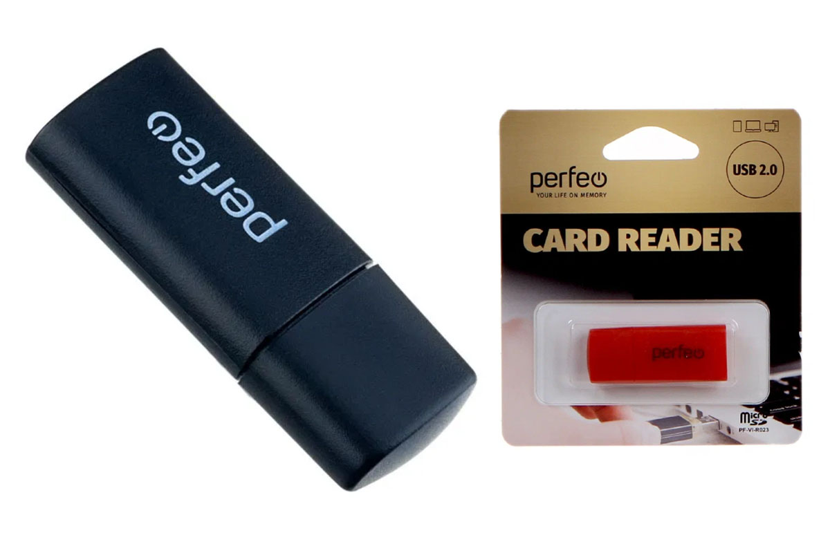 Perfeo Card Reader Micro SD, (PF-VI-R023 Black) чёрный