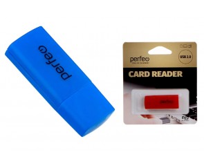 Картридер Perfeo Card Reader Micro SD, (PF-VI-R023 Blue) синий