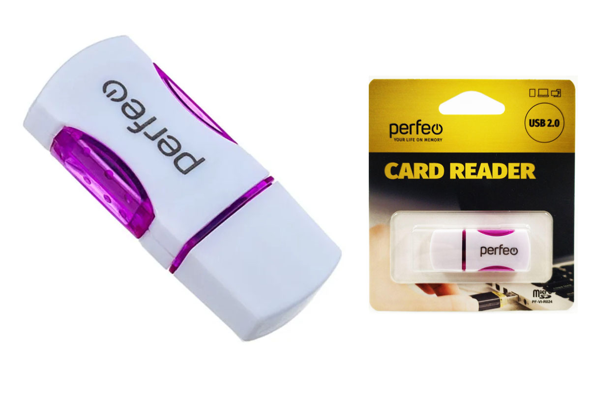 Perfeo Card Reader Micro SD, (PF-VI-R024 Purple) фиолетовый
