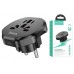 Сетевой адаптер-переходник Hoco AC6 Unimpeded universal conversion plug (EU) Black
