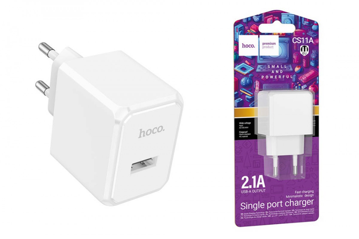 Сетевое зарядное устройство USB HOCO CS11A  2100 mAh (белый)