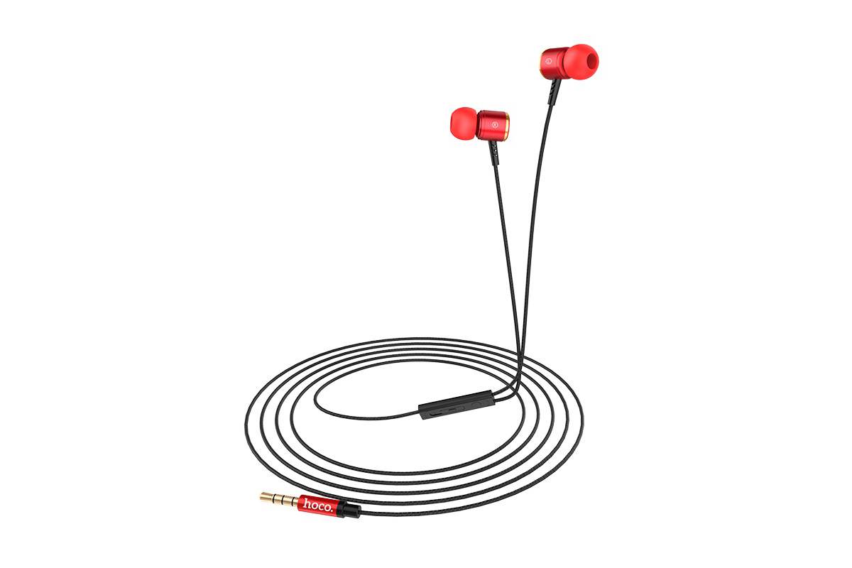 Гарнитура HOCO M42 Ice rhyme wire control 3.5мм красный