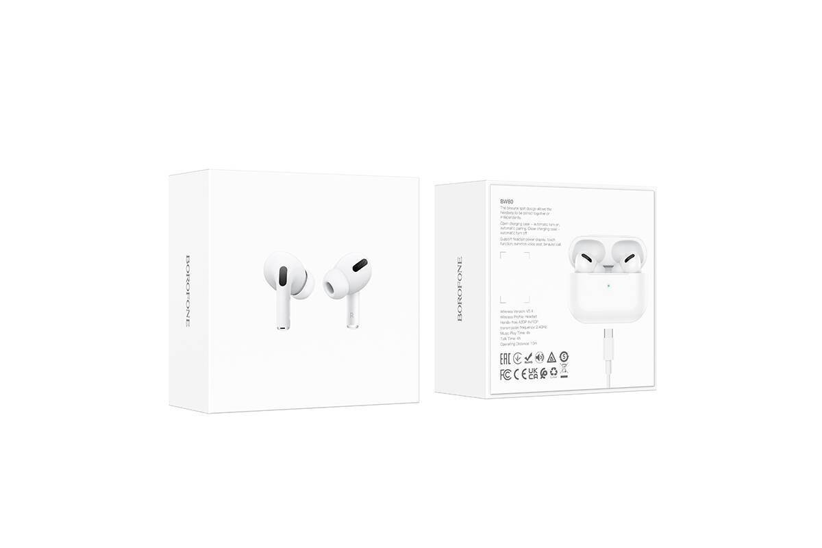 Наушники вакуумные беспроводные BOROFONE BW80 True wireless BT headset Bluetooth (белый)