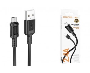 Кабель USB - MicroUSB BOROFONE BX111 2,4A (черный) 1м 