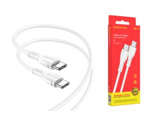 Кабель USB Type-C - USB Type-C BOROFONE BX51, PD60W (белый) 1м