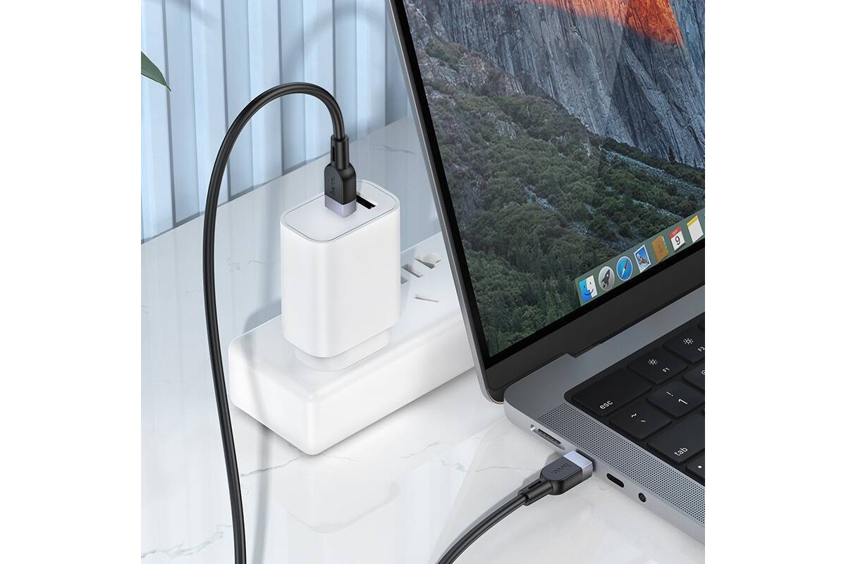 Кабель USB Type-C - USB Type-C HOCO X109 PD60W (черный) 1м силиконовый