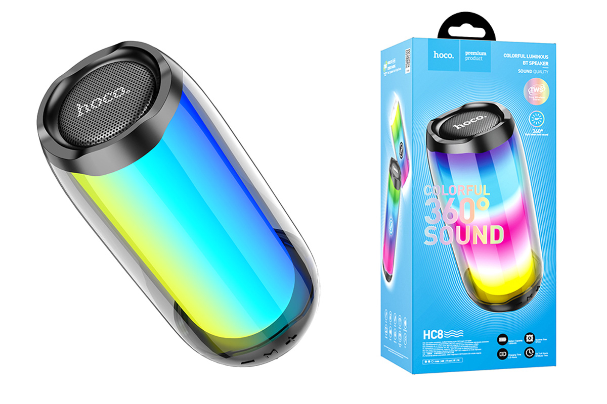 Портативная беспроводная акустика HOCO HC8 Pulsating colorful luminous wireless speaker цвет черный