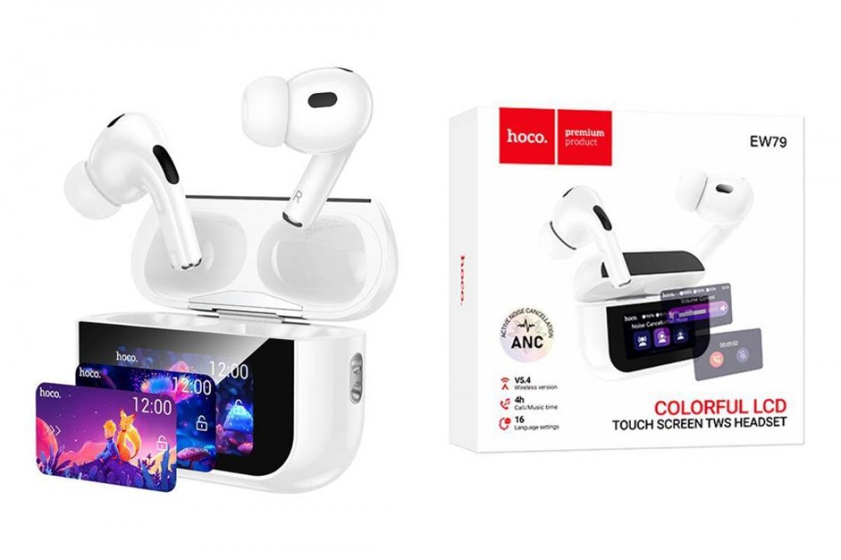 Наушники вакуумные беспроводные HOCO EW79 Bright беспроводная BT гарнитура с ANC и сенсорным экраном (белый)