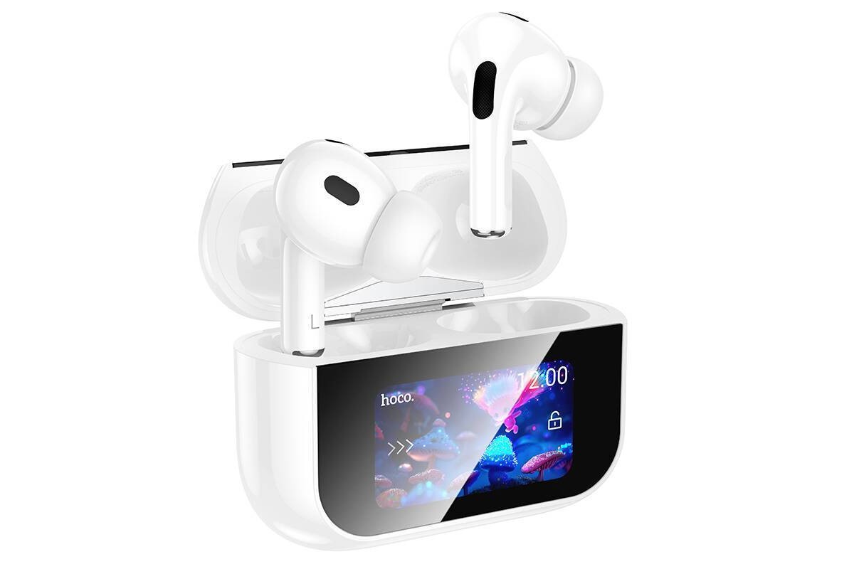 Наушники вакуумные беспроводные HOCO EW79 Bright беспроводная BT гарнитура с ANC и сенсорным экраном (белый)