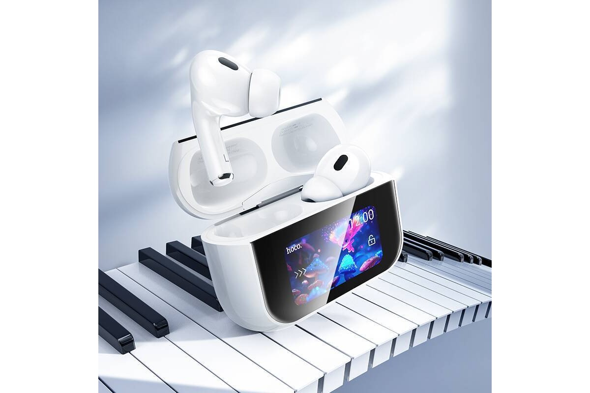Наушники вакуумные беспроводные HOCO EW79 Bright беспроводная BT гарнитура с ANC и сенсорным экраном (белый)