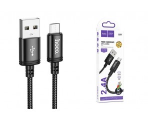 Кабель USB - MicroUSB HOCO X89 (черный) 2м 