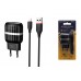 Сетевое зарядное устройство 2 USB 2400mAh + кабель iPhone 5/6/7 BOROFONE BA24A Vigor dual port charger set черный