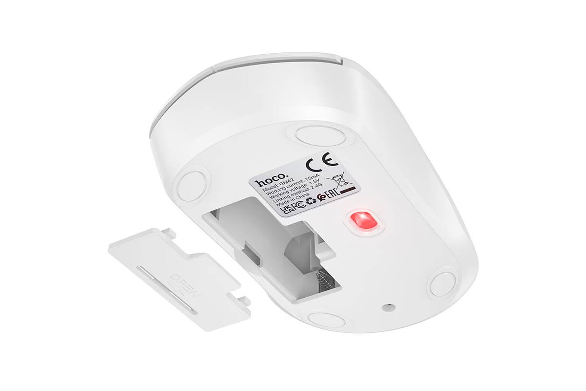 Мышь беспроводная HOCO GM42 Platino (USB, 2.4ГГц+ВТ, 10м) (белый)