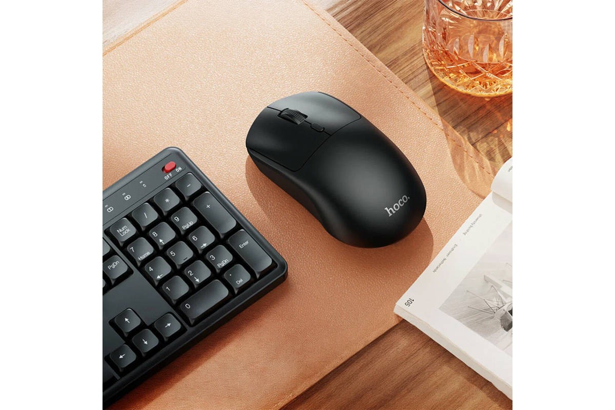 Мышь беспроводная HOCO GM42 Platino (USB, 2.4ГГц+ВТ, 10м) (белый)