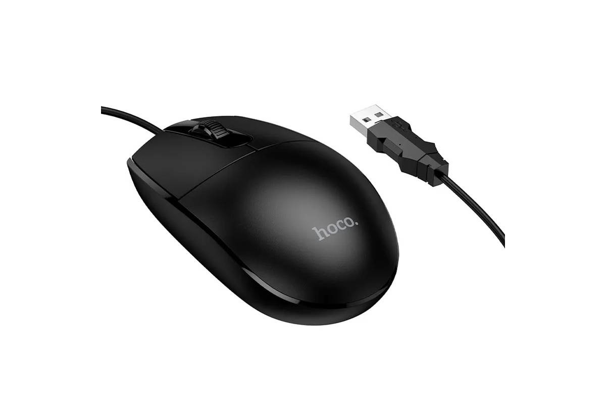 Мышь проводная HOCO GM50 League business wired mouse black