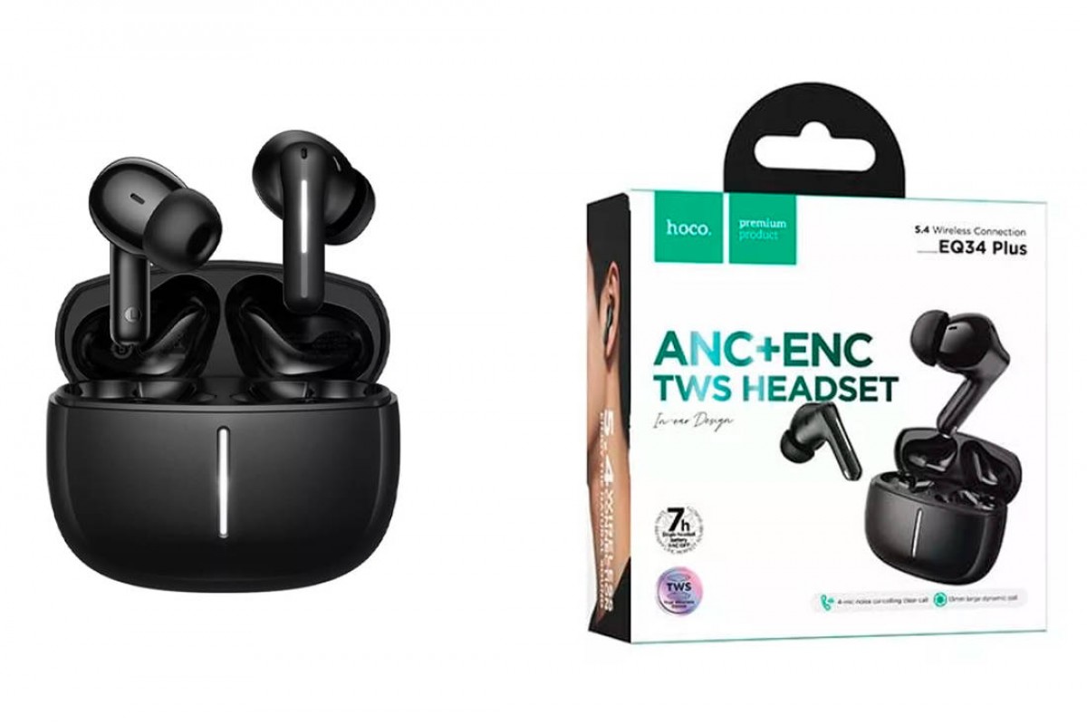 Наушники вакуумные беспроводные HOCO EQ34 Plus Rima ANC BT headset(App) wireless BT headset (черный)