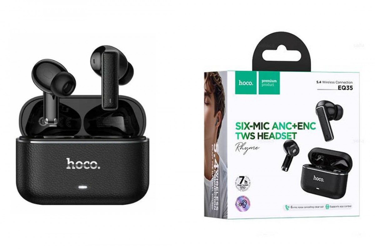 Наушники вакуумные беспроводные HOCO EQ35 Rhyme true wireless ANC+ENC six microphones noise reduction BT headset(App) (черный)