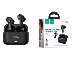 Наушники вакуумные беспроводные HOCO EQ35 Rhyme true wireless ANC+ENC six microphones noise reduction BT headset(App) (черный)