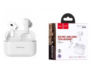 Наушники вакуумные беспроводные HOCO EQ35 Rhyme true wireless ANC+ENC six microphones noise reduction BT headset(App) (белый)