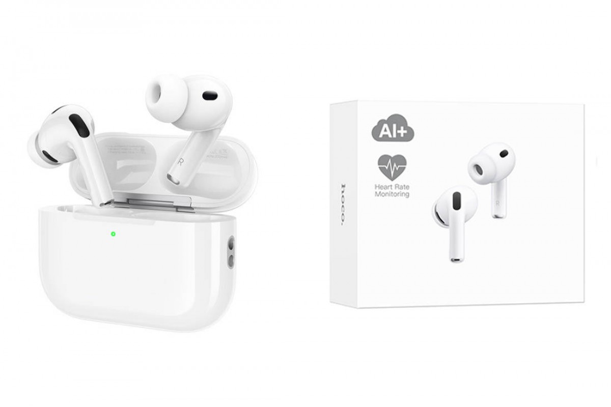 Наушники вакуумные беспроводные HOCO EW98 ANC Intelligent AI translation+heart rate monitoring headset(App) (белый) Наушники вакуумные беспроводные HOCO EW98 ANC Intelligent AI translation+heart rate monitoring headset(App) (белый)